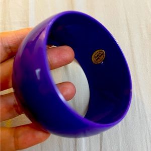 Violet Vintage Bangle Bracelet Costume Jewelry Chunky Oversized Retro Plastic HK